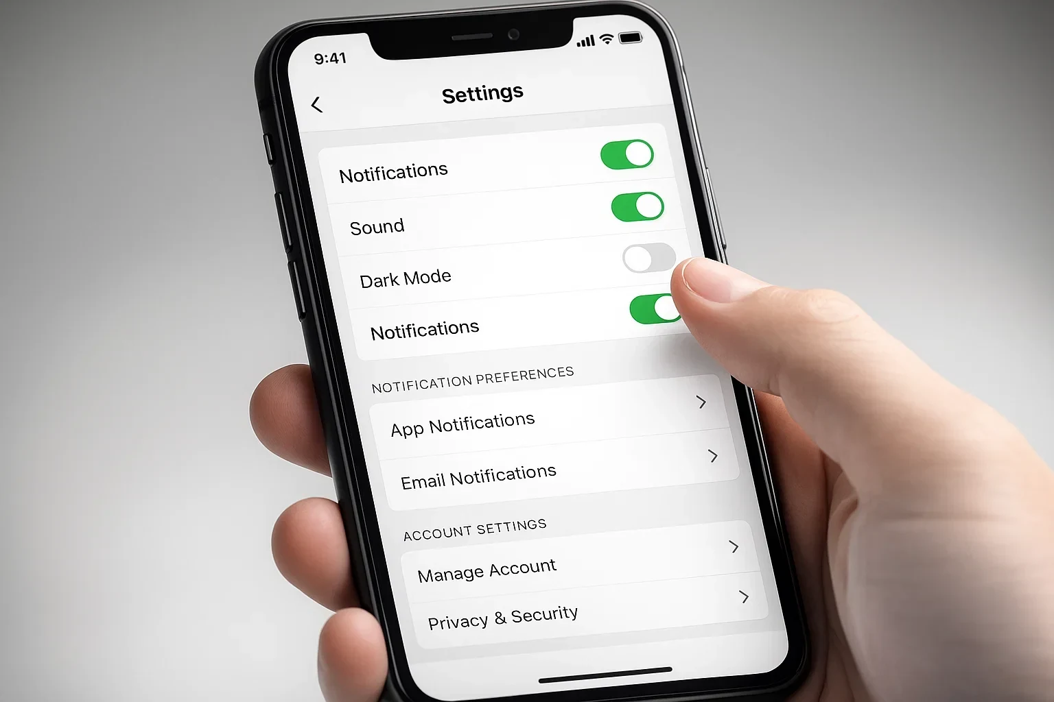 Ecr&atilde; de smartphone com menu de configura&ccedil;&otilde;es de aplica&ccedil;&atilde;o de apostas desportivas