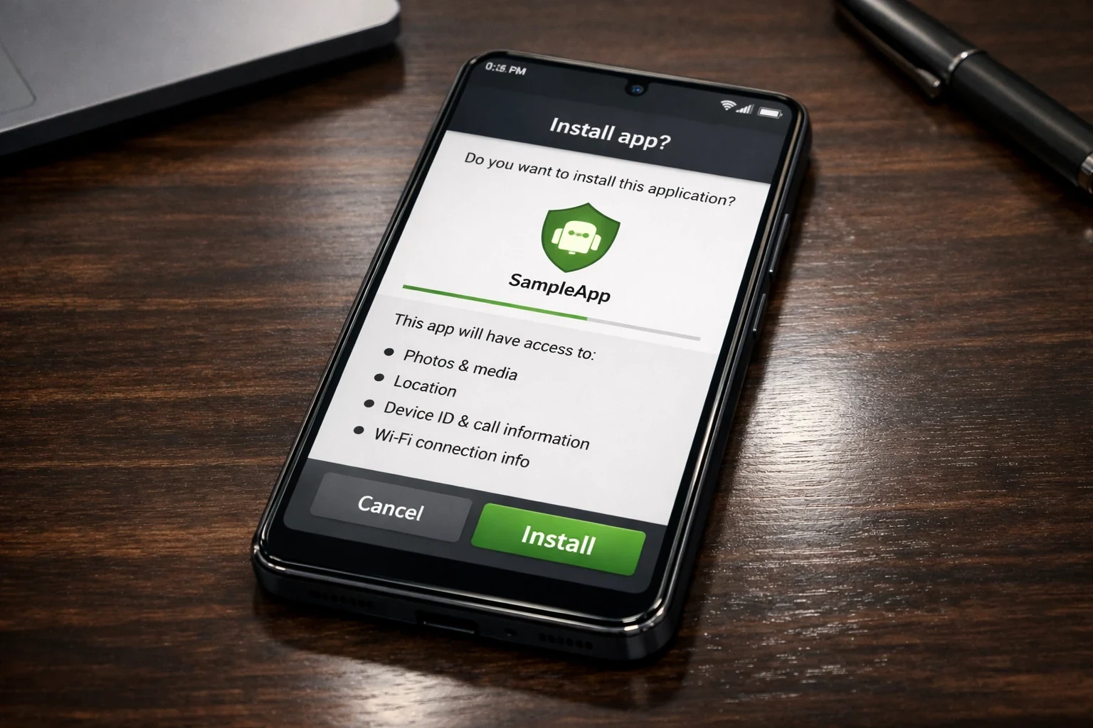 Telem&oacute;vel Android com processo de instala&ccedil;&atilde;o de ficheiro APK de aplica&ccedil;&atilde;o de apostas